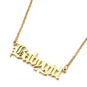 BABYGIRL Hip Hop Necklace Stainless Steel Gold